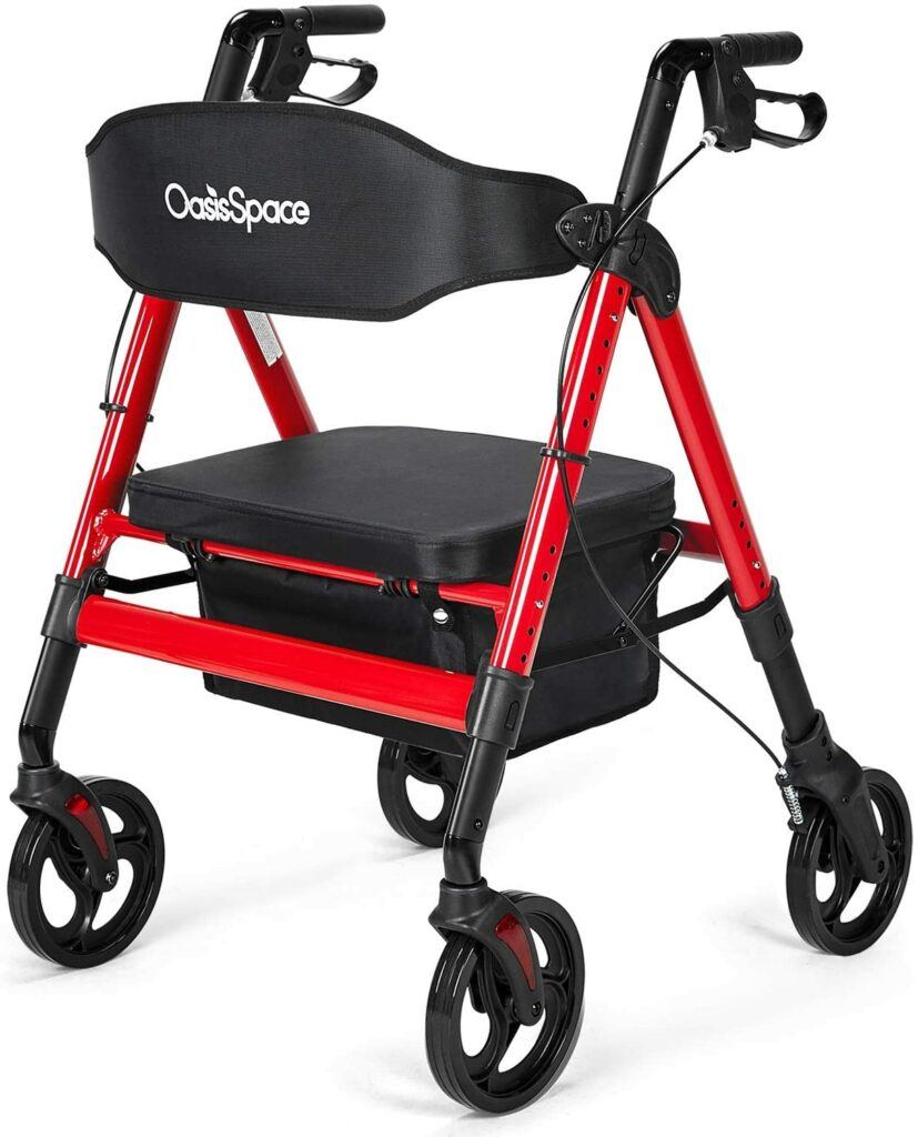 OasisSpace Rollator Walker -  walker in red 