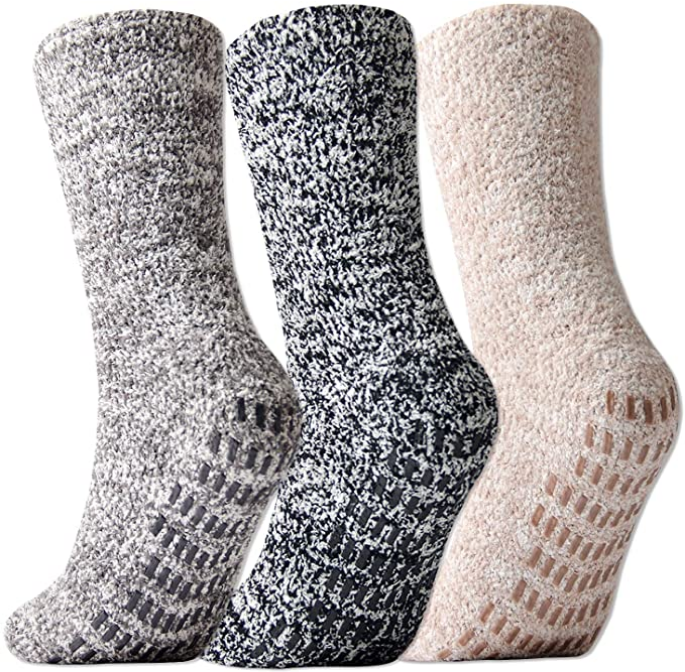 Non Slip Socks For Elderly - Jormatt 3 Pairs Ultra Thick Fuzzy Non Slip Socks For Elderly And Disabled Peopl