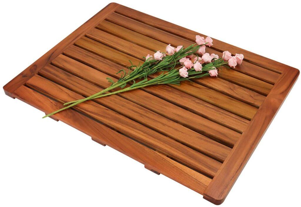 teak wood bath mats