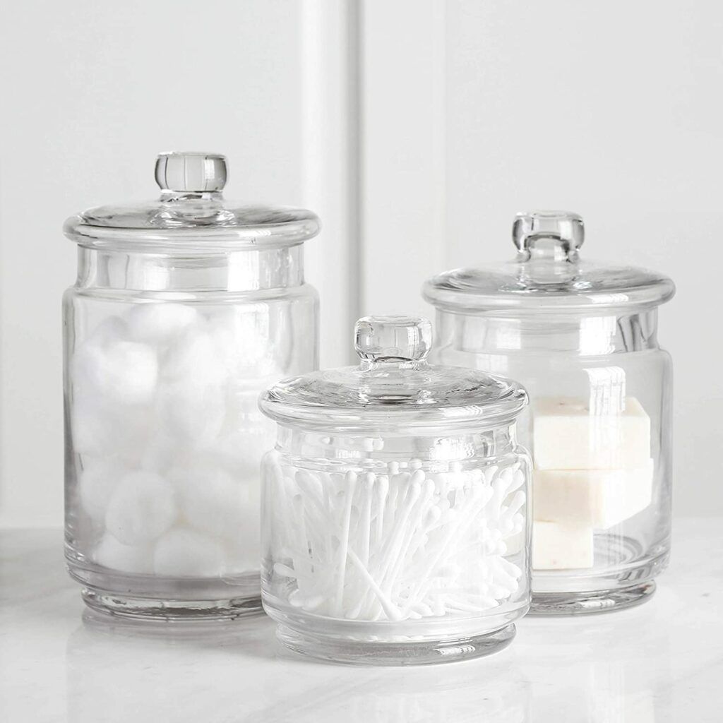 Glass storage jars-Best Glass Storage Jars For Your Bathroom 