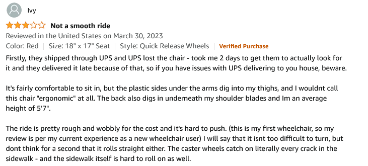 Karman S-115 Ergonomic Wheelchair-Customer Reviews From Amazon 