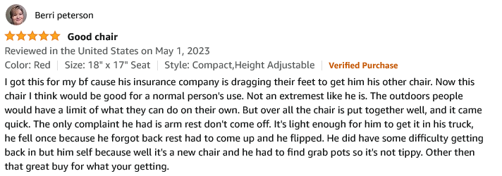 Karman S-115 Ergonomic Wheelchair-Customer Reviews From Amazon 