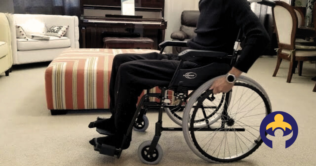 Karman S-115 Ergonomic Wheelchair Review-man sitting in a Karman Wheelchair