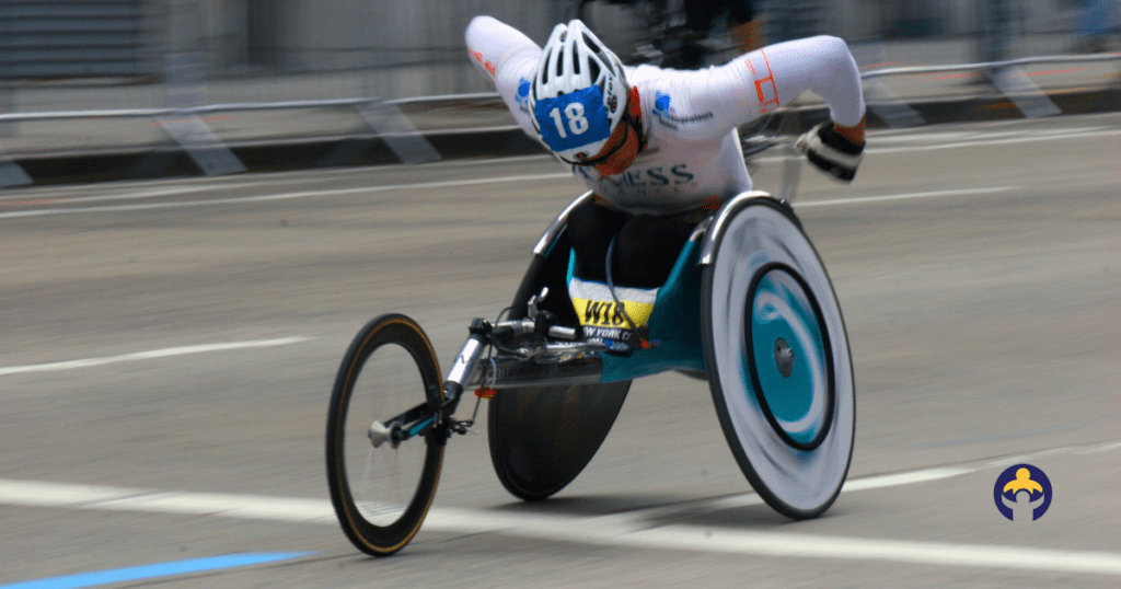 The History Of The Wheelchair-man racing in wheelchair