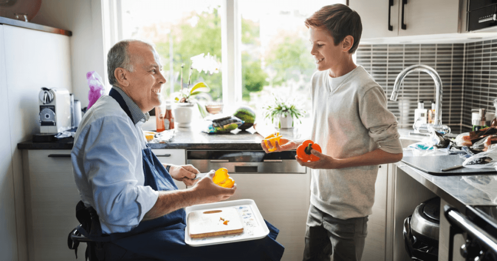 The Importance Of Adaptive Daily Living Aids-elderly man with grandson