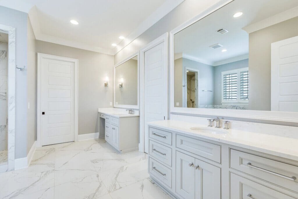 Well lit bathroom for bathroom safety