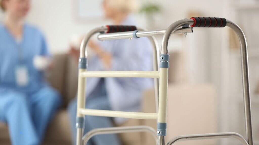 How to Adjust a Walker to the Right Height: standard walker adjusted to height