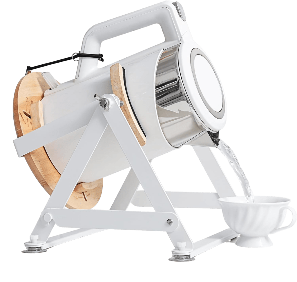 Adaptive kettle tipper that allows users with arthritis, limited hand strength, or mobility challenges to pour hot water safely without lifting.