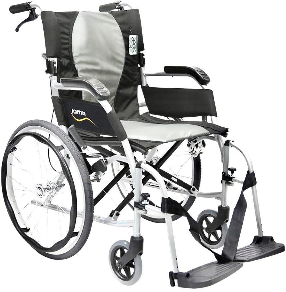 Karman K-2512 19.8 lbs Ultra Light Ergonomic Wheelchair with Removable Footrest